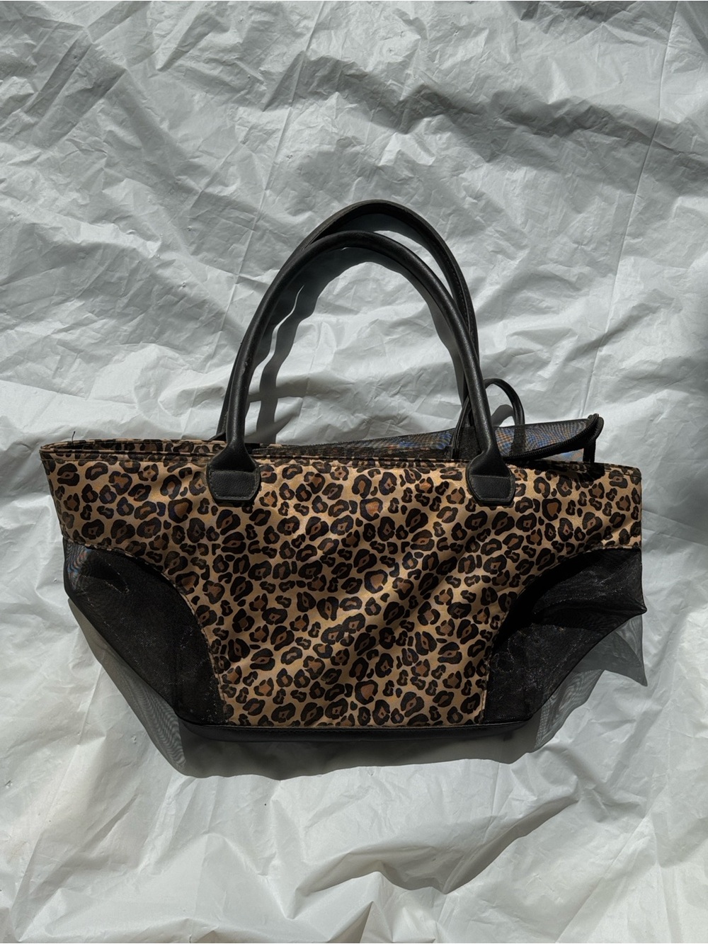 Leopard Print Tote Bag with Black Trim Vented Cute❤️